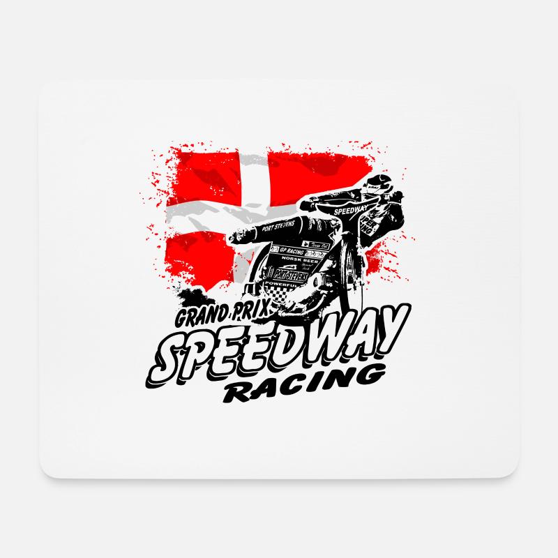 Speedway - Denmark Flag - Mousepad (Querformat) - Weiß