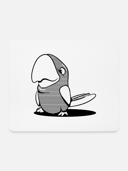Papageien witzig gestreift - Mousepad (Querformat) - Weiß
