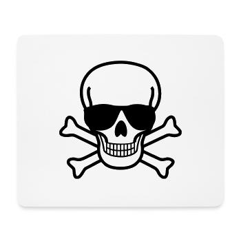 Skull with Sunglasses - Crâne - Tapis de souris (format paysage) - blanc - Devant