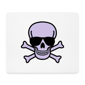 Skull with Sunglasses - 2 colors - Mouse Pad (horizontal) - white - Front