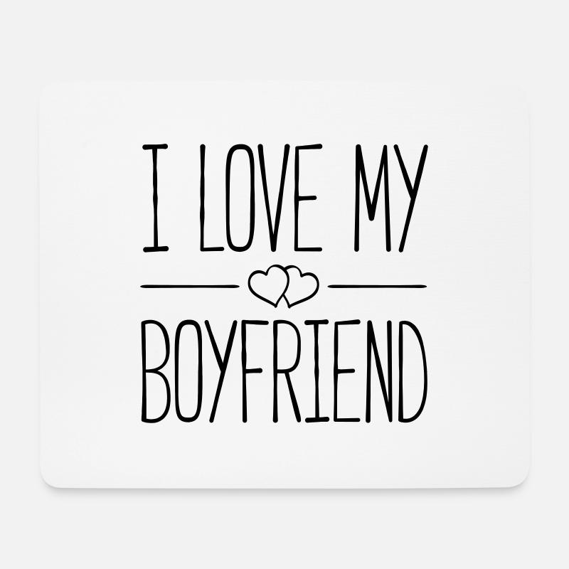 i love my boyfriend hearts - Mousepad (Querformat) - Weiß