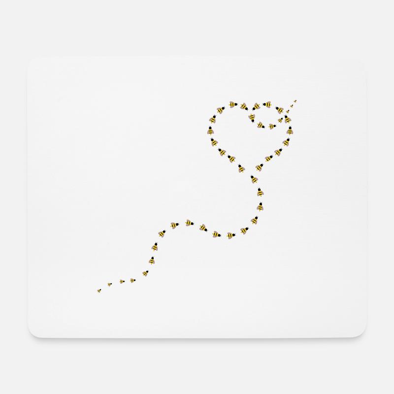Bienen Herz - Mousepad (Querformat) - Weiß