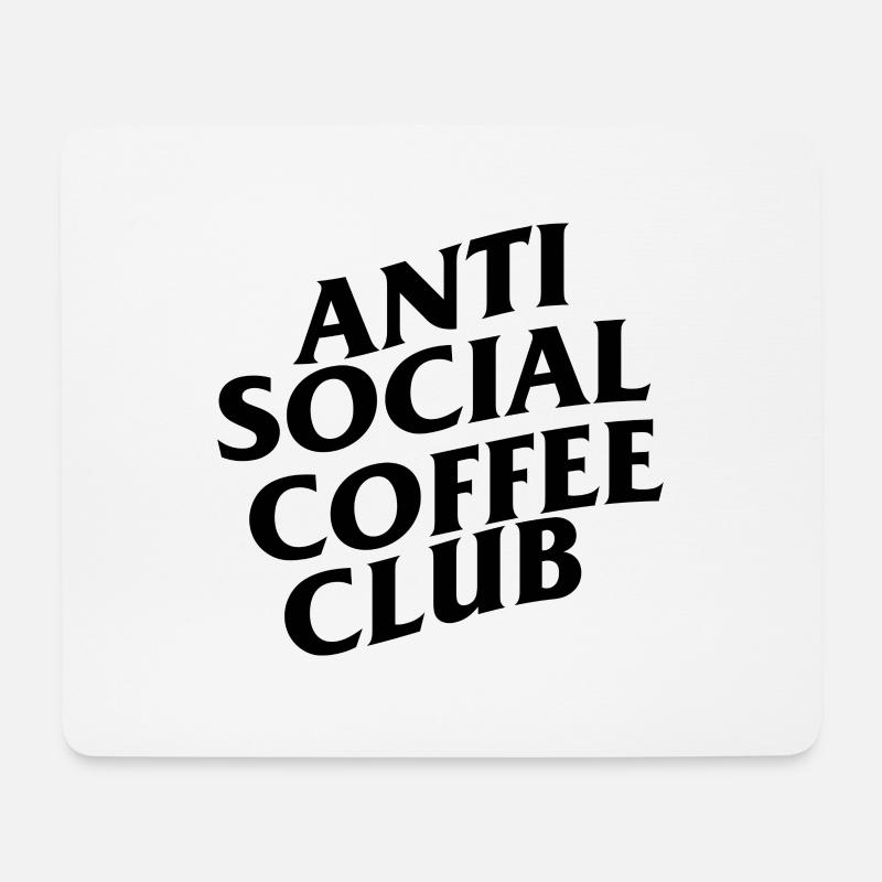 Anti Social Coffee Club - Mousepad (Querformat) - Weiß