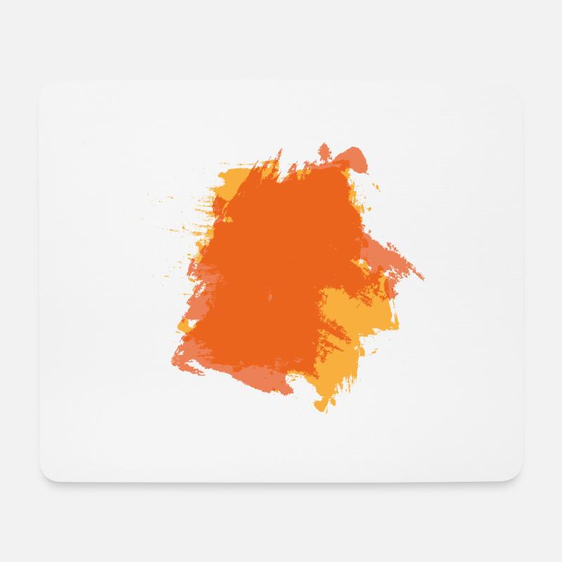 Paint blob splash painter gift colorful orange - Mouse Pad (horizontal) - white