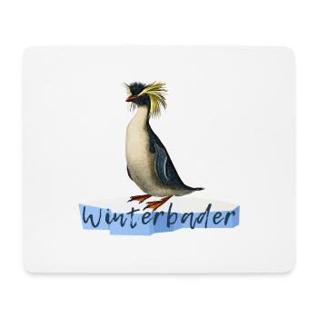winterbader eisbader winter pinguin winterbaden - Mousepad (Querformat) - Weiß - Vorne