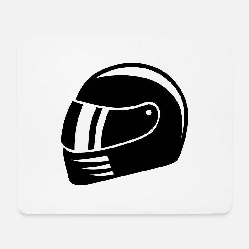 Motorradhelm - Mousepad (Querformat) - Weiß