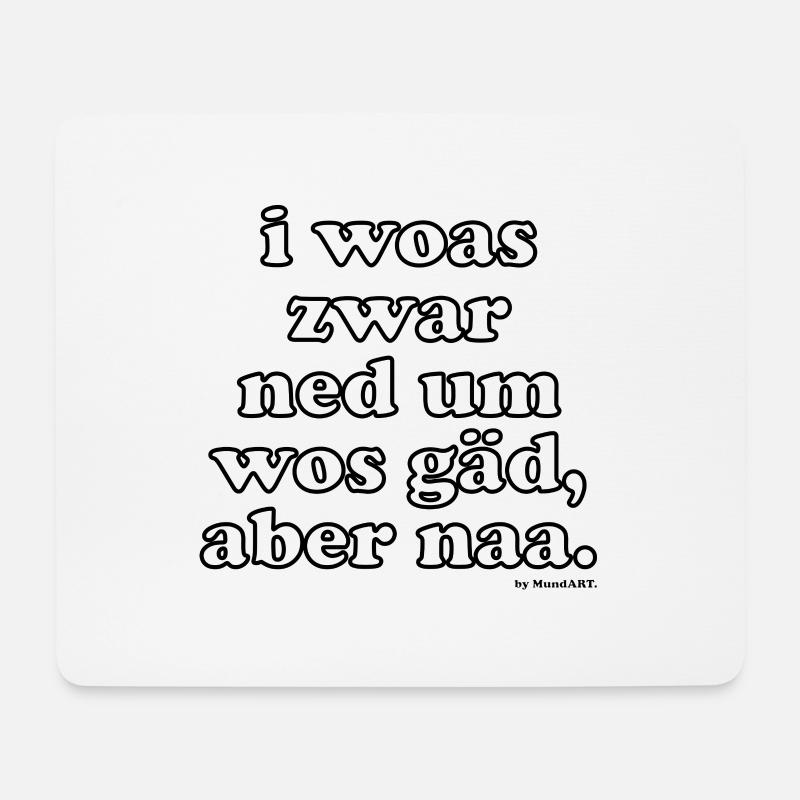 iwoaszwarned, by MundART - Mousepad (Querformat) - Weiß