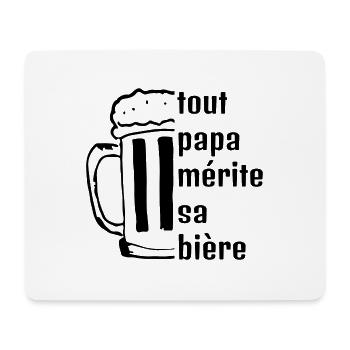 tout papa mérite sa bière - Tapis de souris (format paysage) - blanc - Devant