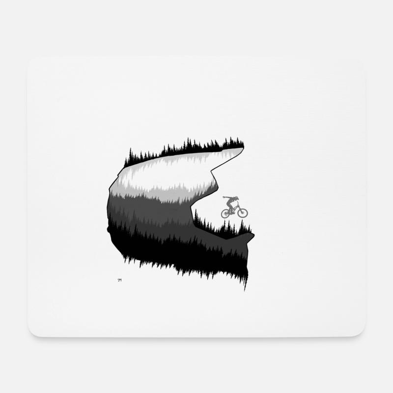 MTB Lifestyle - Helmet Suiced No Hander - Mousepad (Querformat) - Weiß