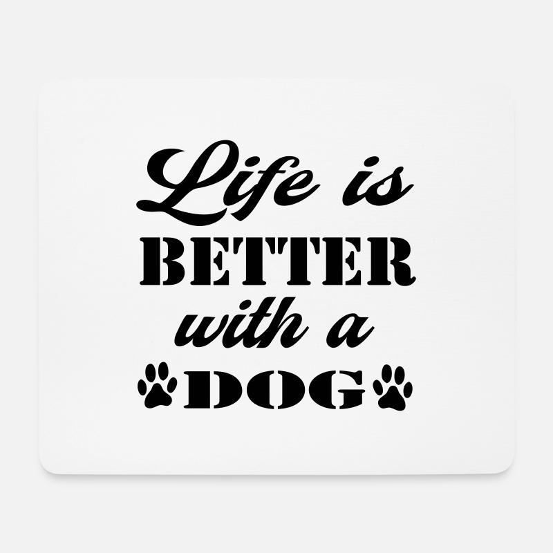 Life Dog 01 - Mousepad (Querformat) - Weiß