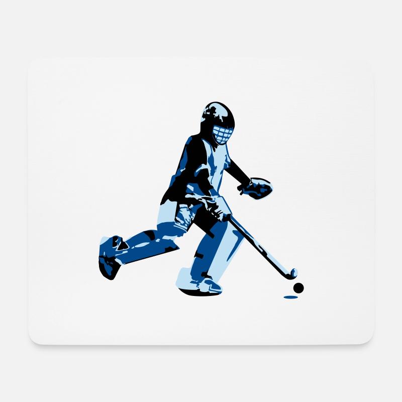 Hockey Goalie - Mousepad (Querformat) - Weiß