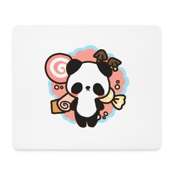 kawaii panda - lots of candy & sweets - Mousepad (Querformat) - Weiß - Vorne