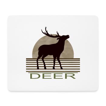 Cerf - Tapis de souris (format paysage) - blanc - Devant
