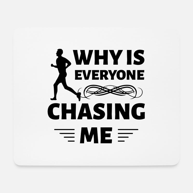 Marathon Running - Mousepad (Querformat) - Weiß