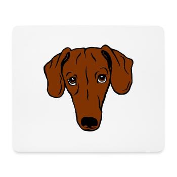 Teckel, cheveux courts - Tapis de souris (format paysage) - blanc - Devant