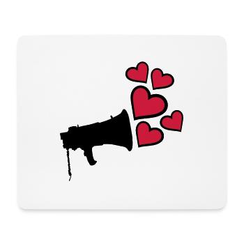 Liebe Megafon Herzen Design - Mousepad (Querformat) - Weiß - Vorne