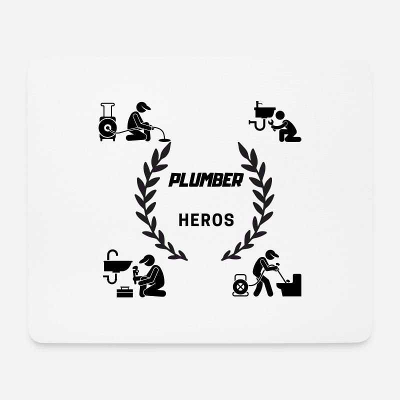 Plumbers We are heroes black font - Mouse Pad (horizontal) - white