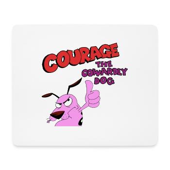 courage le chiens - Tapis de souris (format paysage) - blanc - Devant