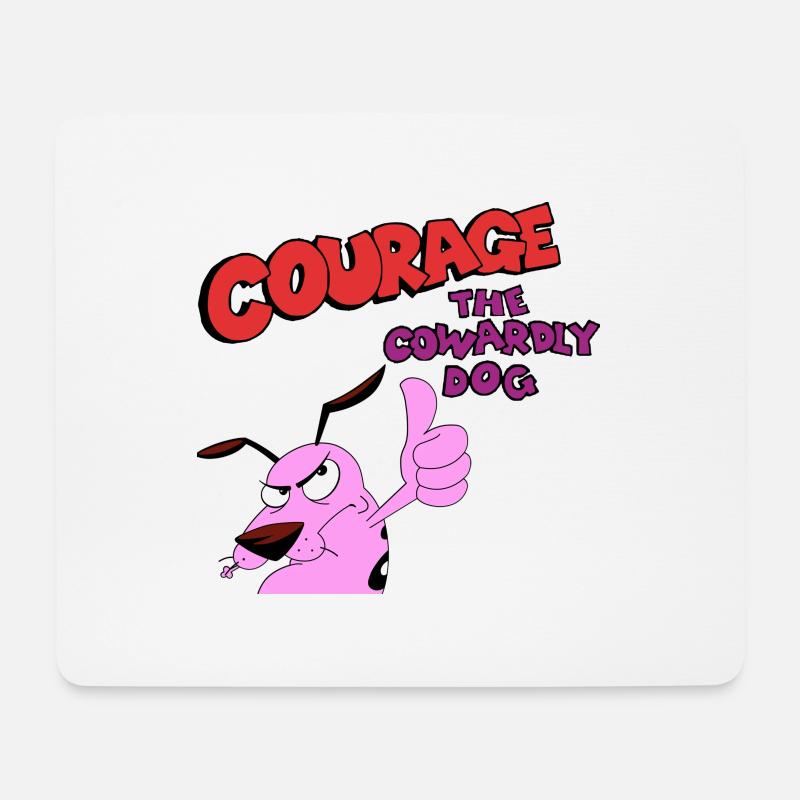 courage le chiens - Tapis de souris (format paysage) - blanc