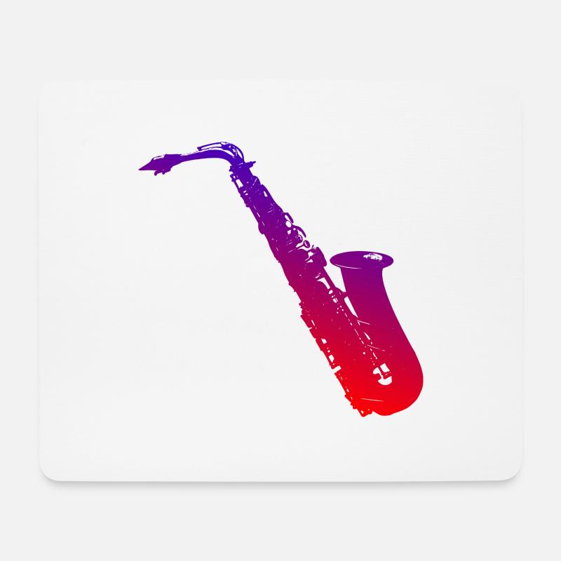 Saxophon - Mousepad (Querformat) - Weiß