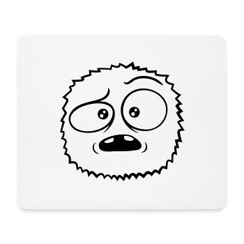 Skeptical face hairy monster - Mouse Pad (horizontal) - white - Front
