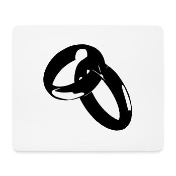 Goldener Ehering Hochzeit Ehe Verlobung Braut 1 - Mousepad (Querformat) - Weiß - Vorne