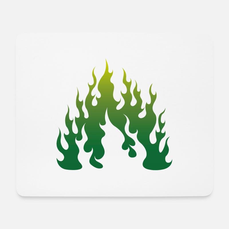 Greenflame - Mousepad (Querformat) - Weiß