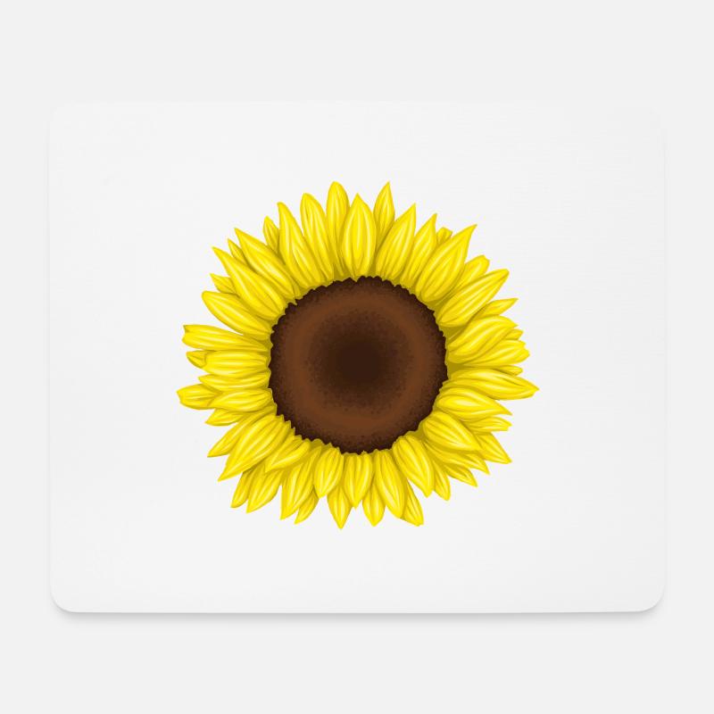 Sonnenblume - Mousepad (Querformat) - Weiß