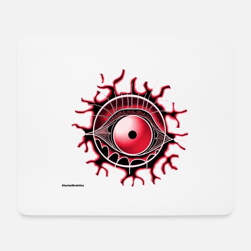 Auge rot - Mousepad (Querformat) - Weiß