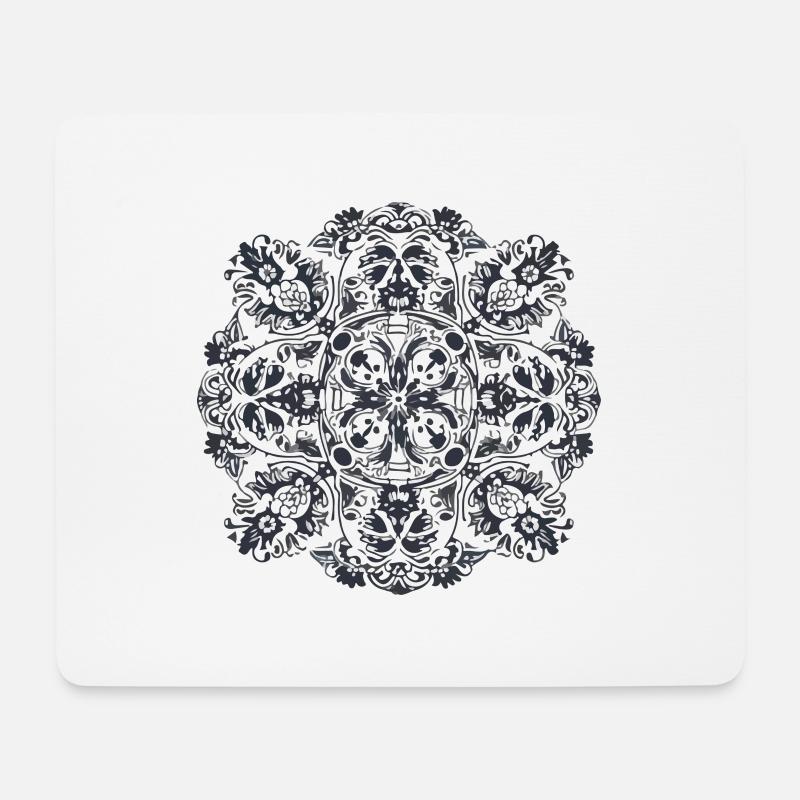 Portugiesisches Mandala - Mousepad (Querformat) - Weiß