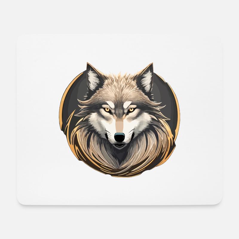 Majestic wolf - Mouse Pad (horizontal) - white