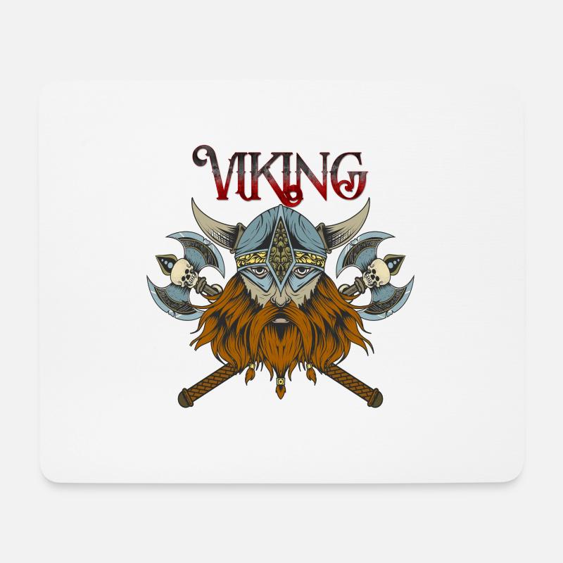 Wikinger - Mousepad (Querformat) - Weiß