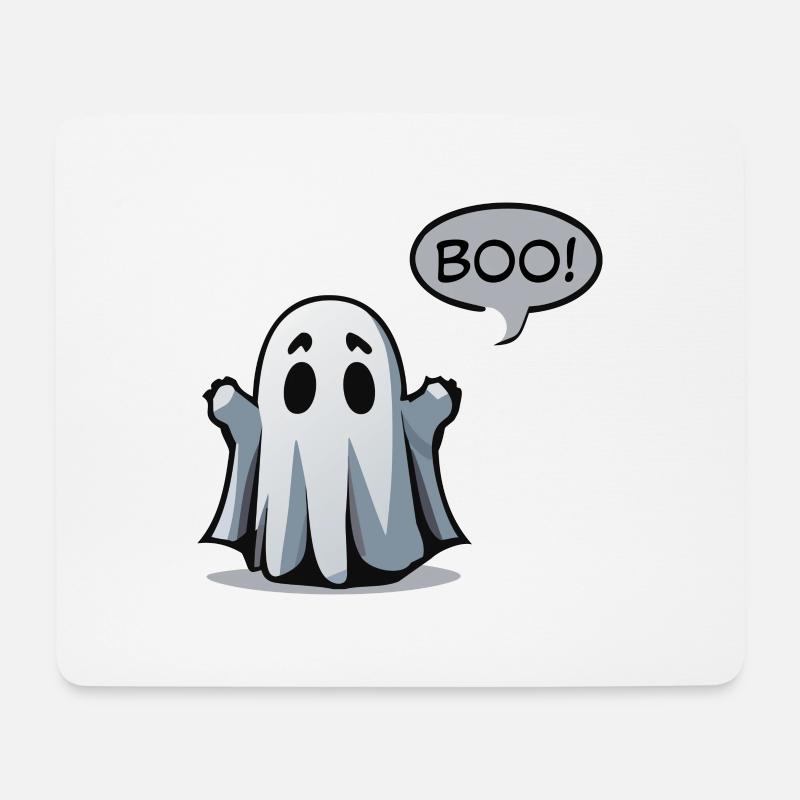 Spooky Ghostly Boo! - Gruseliges Geist Design - Mousepad (Querformat) - Weiß