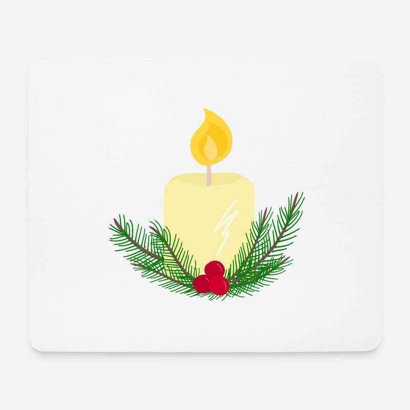 Brennende Neujahrskerze - Mousepad (Querformat) - Weiß