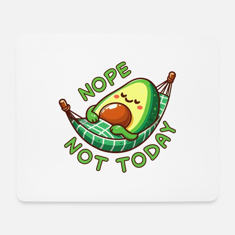 Nope Not Today Avocado Faulenzer Geschenk - Mousepad (Querformat) - Weiß