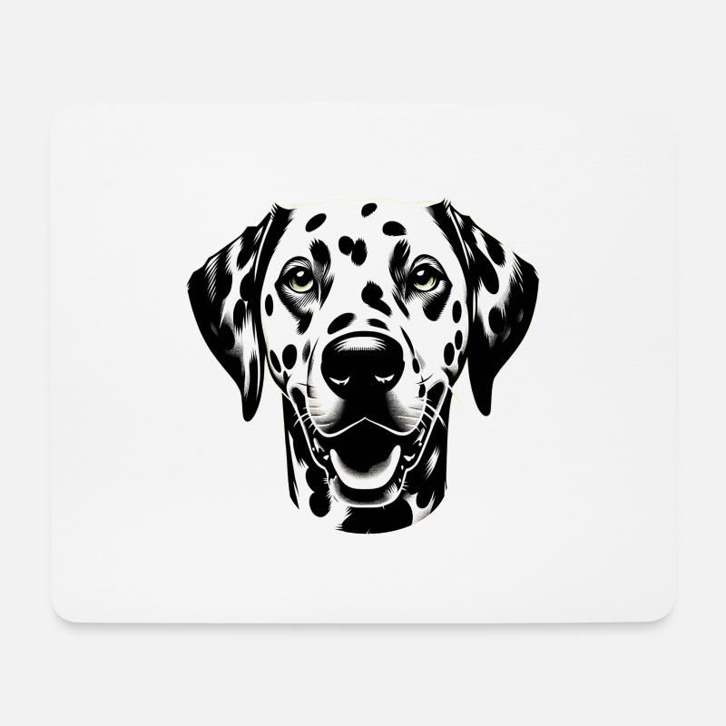 Hundegesicht Dalmatiner - Mousepad (Querformat) - Weiß