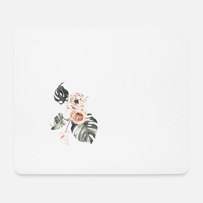 Tropischer Blumenbuchstabe c - Mousepad (Querformat) - Weiß