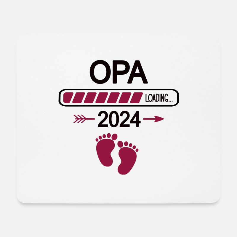 Opa Loading 2024 Ich Werde Opi Großvater Werden - Mousepad (Querformat) - Weiß