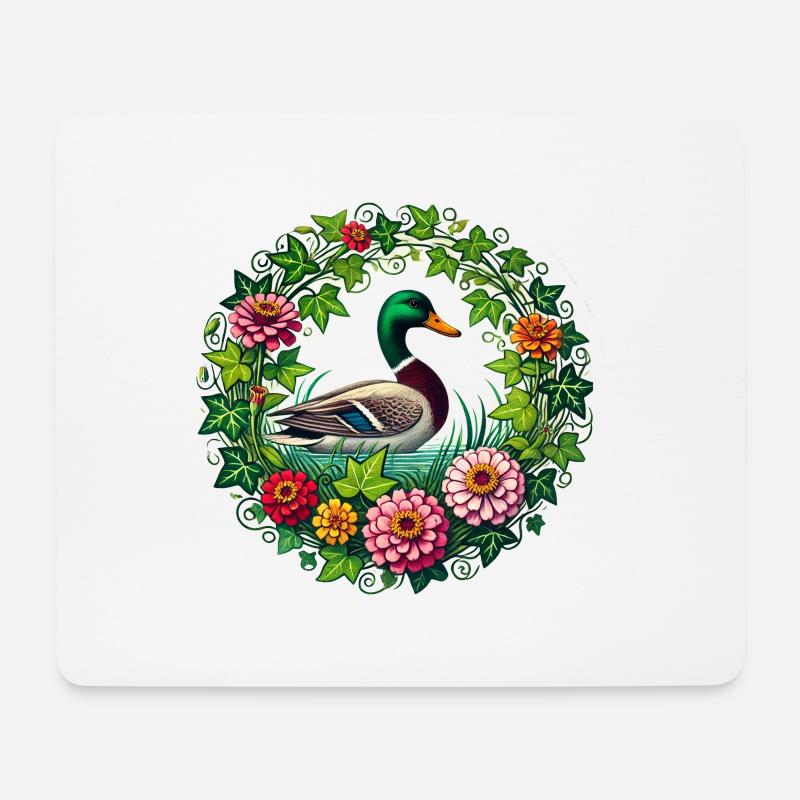 Stockente - Mousepad (Querformat) - Weiß