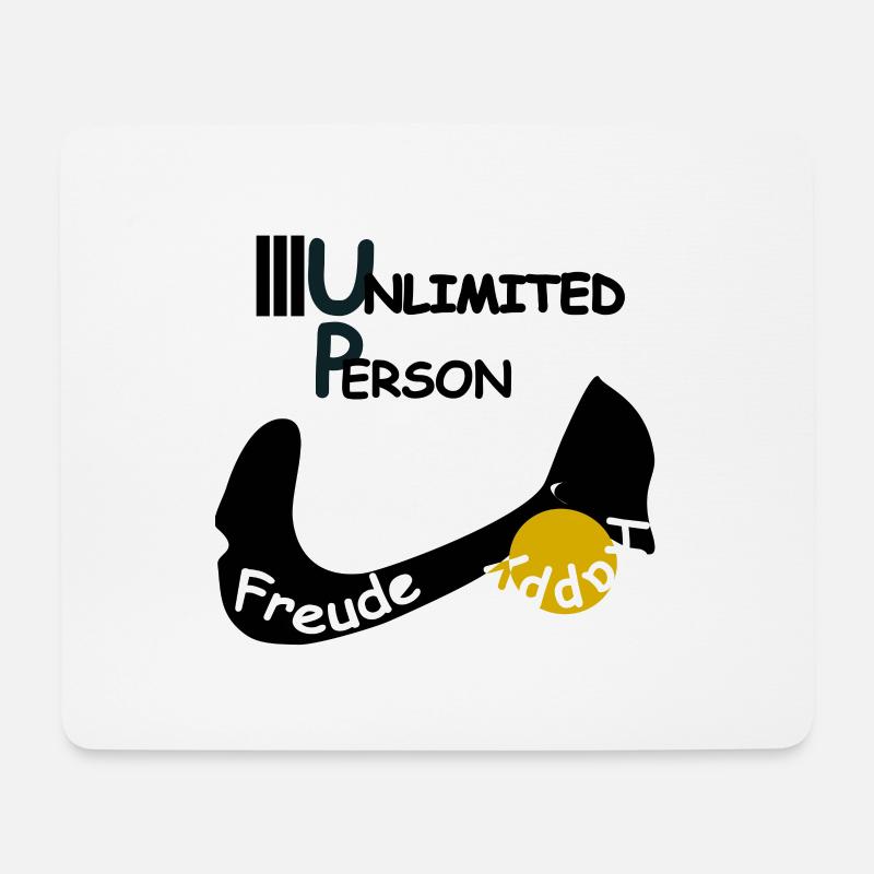 Freude & Happy - Mousepad (Querformat) - Weiß