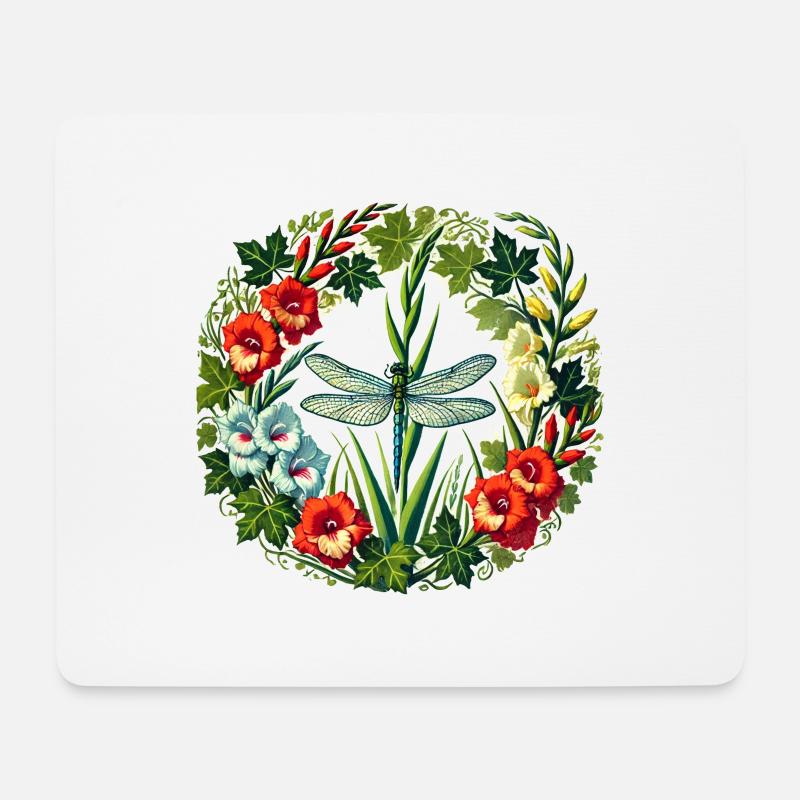 Libelle - Mousepad (Querformat) - Weiß