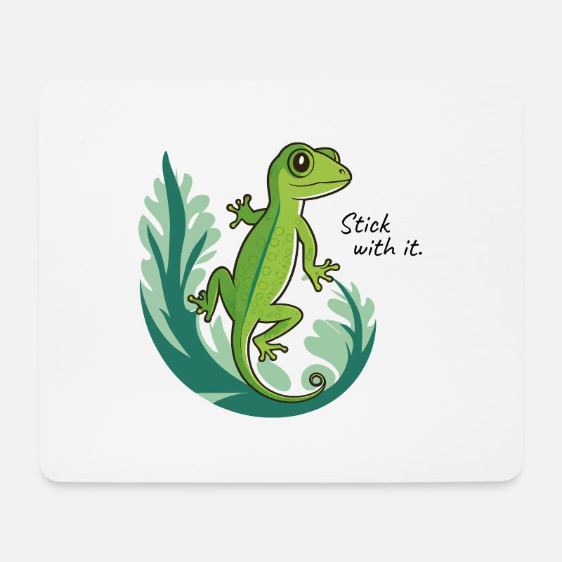 Stick with it - Gecko - Mousepad (Querformat) - Weiß