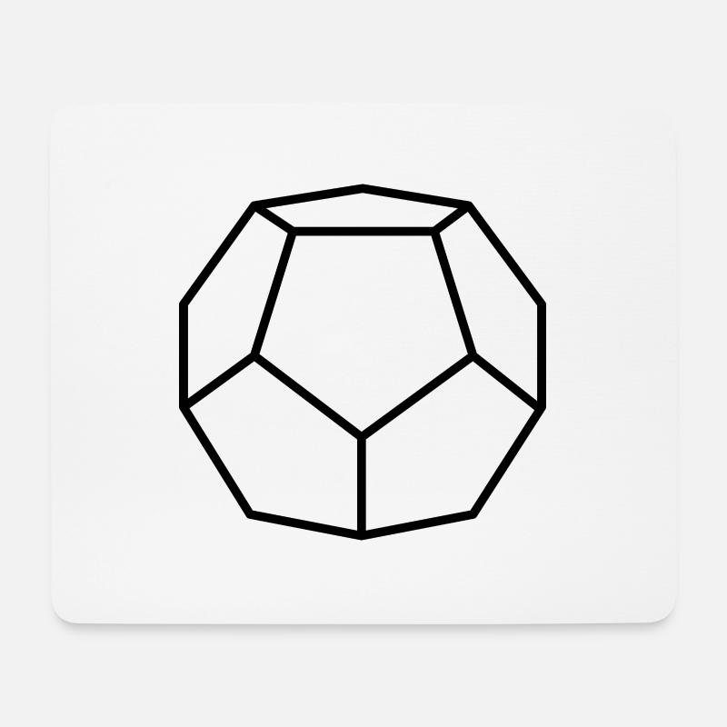 black dodecahedron - Mouse Pad (horizontal) - white