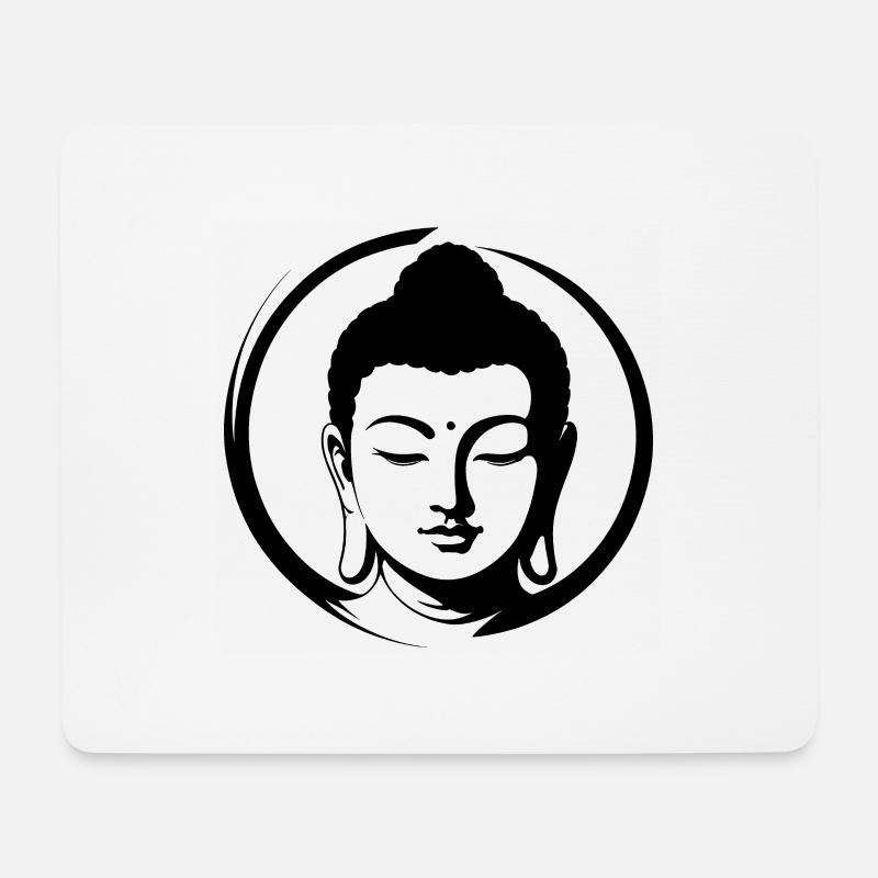 Buddha - Mousepad (Querformat) - Weiß