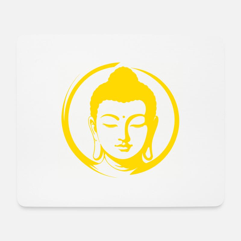 Buddha - Mousepad (Querformat) - Weiß