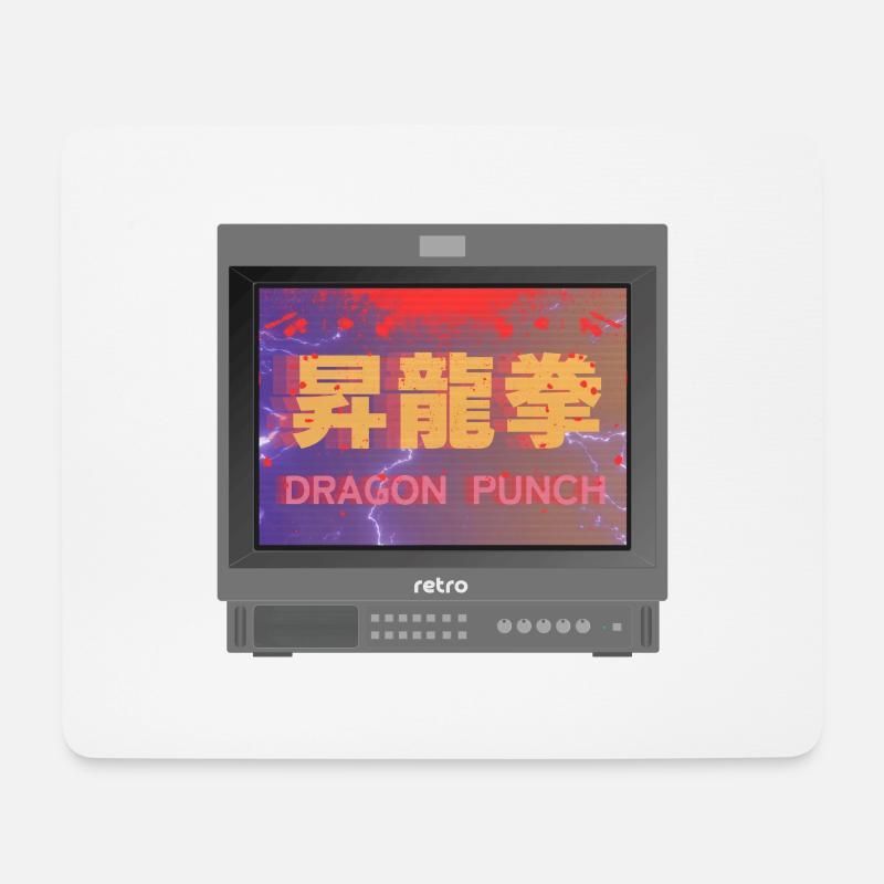 Retrogaming - Dragon Punch - Mousepad (Querformat) - Weiß