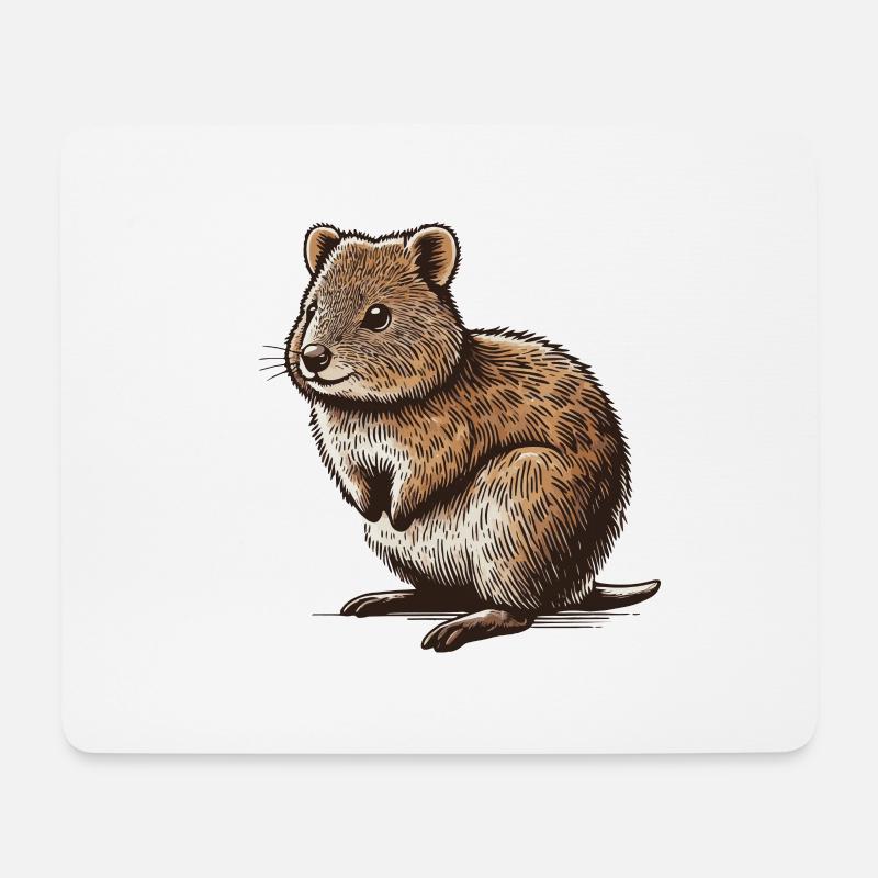 Quokka - Mousepad (Querformat) - Weiß