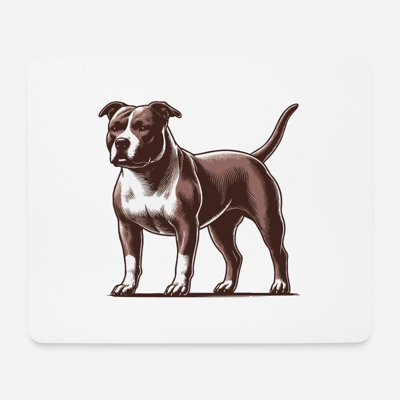 Pitbull - Mousepad (Querformat) - Weiß