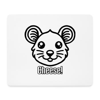 Cute looking Mouse - "Cheese" Design - Mouse Pad (horizontal) - white - Front