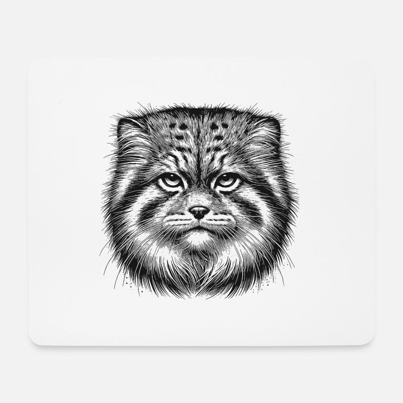Manul - Mousepad (Querformat) - Weiß